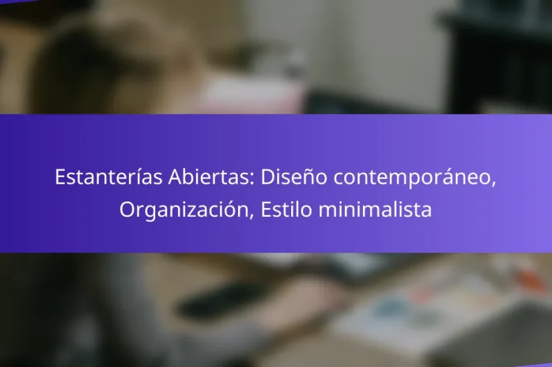 Estanterías Abiertas: Diseño contemporáneo, Organización, Estilo minimalista