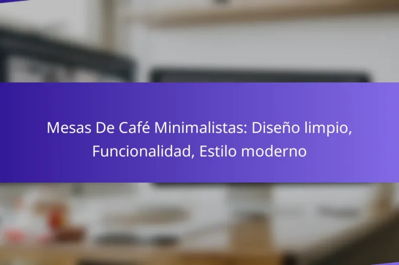 Mesas De Café Minimalistas: Diseño limpio, Funcionalidad, Estilo moderno